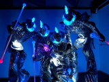 Echassiers futuristes en animation de soirée d'entreprise à la Cité des Sciences (75)